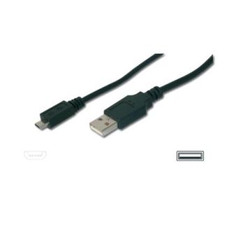 ASSMANN Electronic A/micro-B, 3m cavo USB USB 2.0 USB A Micro-USB B Nero