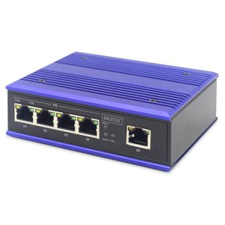 ASSMANN Electronic DN-650107 network switch Fast Ethernet (10/100) Power over Ethernet (PoE) Black, Blue