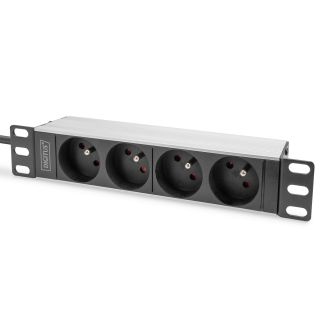 Digitus 10" socket strip with aluminum profile, 4-way CEE 7/5 sockets