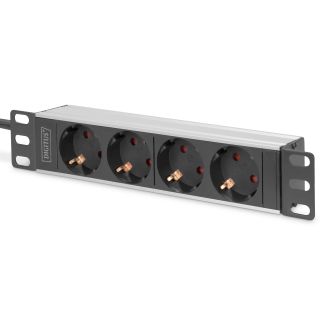 Digitus 10” Socket Strip with Aluminum Profile, 4-way safety sockets