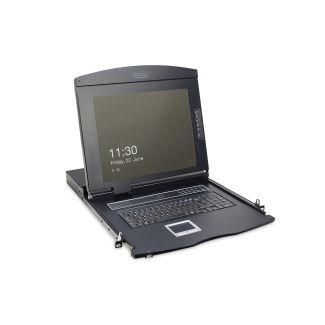 Digitus 17" LCD KVM Console, 1-Port VGA, swiss Keyboard