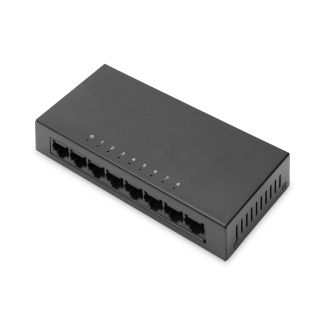 Digitus 8-Port Switch, 10/100 Mbps Fast Ethernet, Unmanaged, Metall Housing