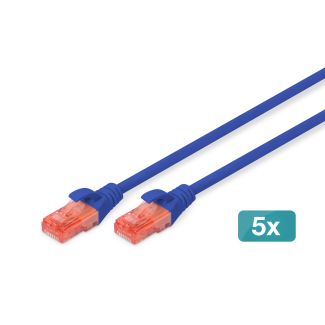 Digitus CAT 6 U/UTP patch cord - LSZH, 5 pieces