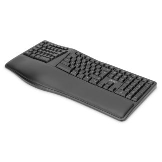 Digitus Ergonomic Keyboard, Wireless, 2.4 GHz