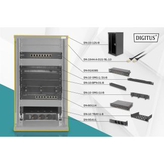 Digitus Network Set - 254 mm (10") - 12U, 312 x 300 mm (W xD)