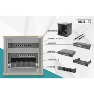 Digitus Network Set - 254 mm (10") - 6U, 312 x 300 mm (W xD)