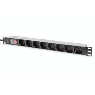 Digitus Socket strip with aluminum profile and switch, 8-way Italian output, 2 m cable Italian plug