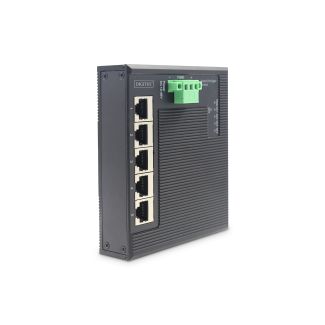 Digitus Switch di rete Gigabit Ethernet a 5 porte, piatto, industriale, non gestito