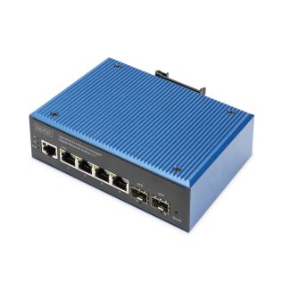 Digitus Switch industriale Gigabit Ethernet PoE gestito a 4+2 porte L2