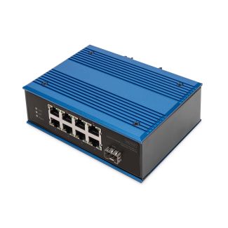 Digitus Switch PoE industriale da 8 porte 10/100Base-TX(PoE) a 100Base-FX