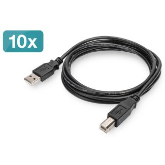 Digitus USB 2.0 connection cable, Pack of 10 pcs