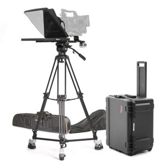 Ikan International PT4500-TRIPOD-TK 15" Teleprompter, Tripod & Dolly Turnkey w/ Travel Case