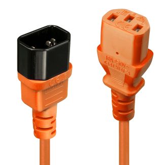 Lindy 1m IEC Extension Cable, Orange