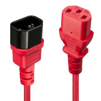 Lindy 1m IEC Extension Cable, Red