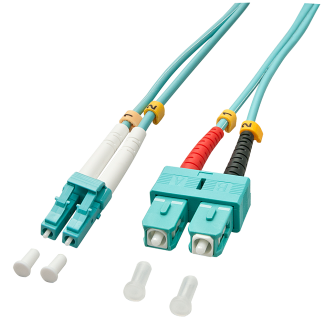 Lindy 20m OM3 LC - SC Duplex InfiniBand/fibre optic cable Turquoise