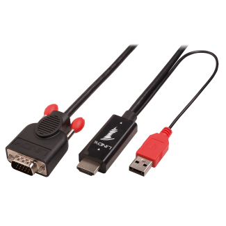 Lindy 2m HDMI to VGA Adapter Cable, Black