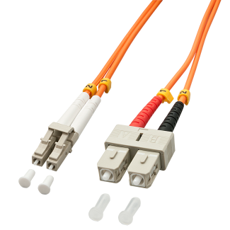 Lindy 10m OM2 LC - SC Duplex InfiniBand/fibre optic cable Orange