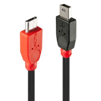 Lindy 31718 cavo USB 1 m USB 2.0 Micro-USB B Mini-USB B Nero