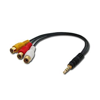 Lindy 35539 cavo video composito 0,25 m 3.5mm 3 x RCA Nero