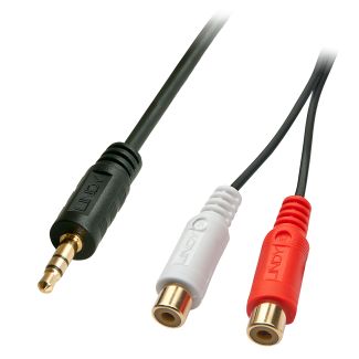 Lindy 35678 cavo audio 0,25 m 2 x RCA 3.5mm Nero, Rosso, Bianco