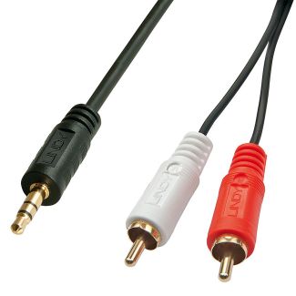 Lindy 35680 cavo audio 1 m 3.5mm 2 x RCA Nero