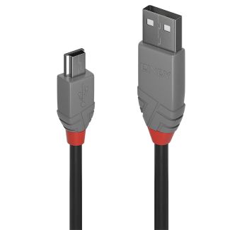 Lindy 36725 cavo USB 5 m USB 2.0 USB A Mini-USB B Nero