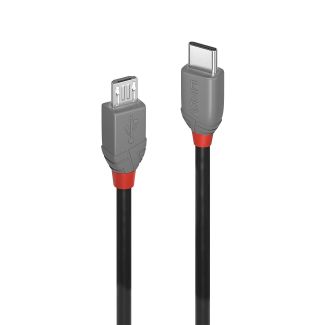 Lindy 36892 cavo USB 2 m USB 2.0 USB C Micro-USB B Nero, Grigio