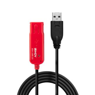 Lindy 42923 cavo USB 30 m USB 2.0 USB A Nero, Rosso