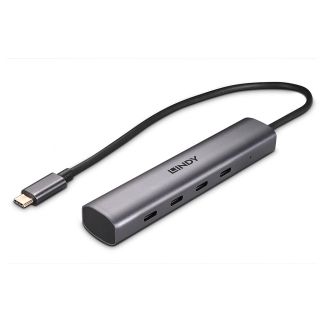 Lindy 43384 hub di interfaccia USB tipo-C 10000 Mbit/s Grigio