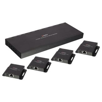 Lindy 70m Cat.6 4 Port HDMI 4K30 and IR Splitter Extender with Loop Out