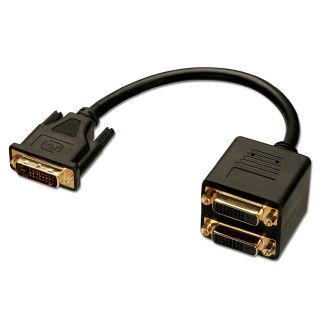 Lindy DVI Splitter Cable cavo DVI 0,18 m DVI-D Nero