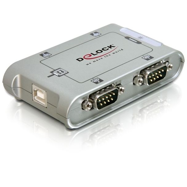 DeLOCK 4 Port USB 2.0 Serial Hub Argento