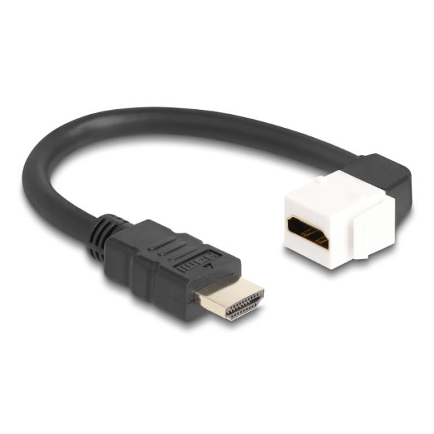 DeLOCK 86974 cavo HDMI 0,2 m Nero, Bianco