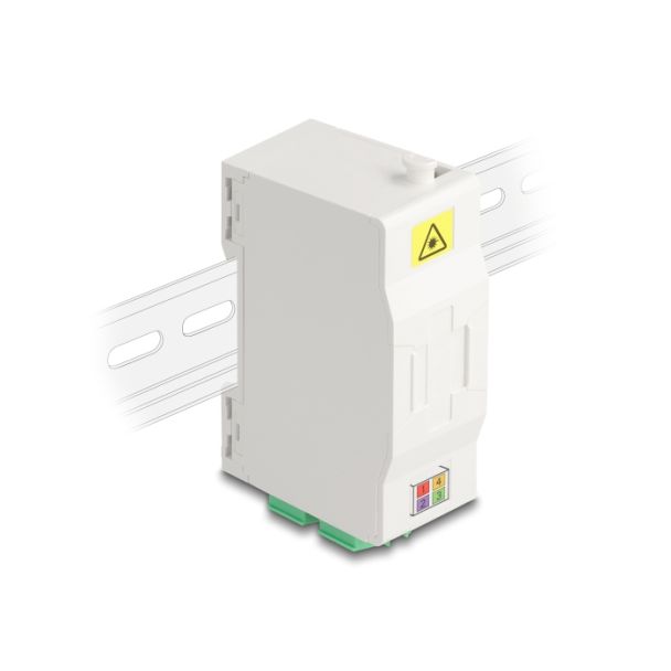 DeLOCK Optical Fiber Connection Box for DIN rail with splice holder and 4 x LC Duplex coupler