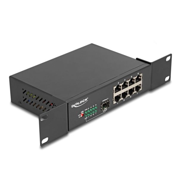 DeLOCK 10" Switch Gigabit Ethernet a 8 porte + 1 SFP