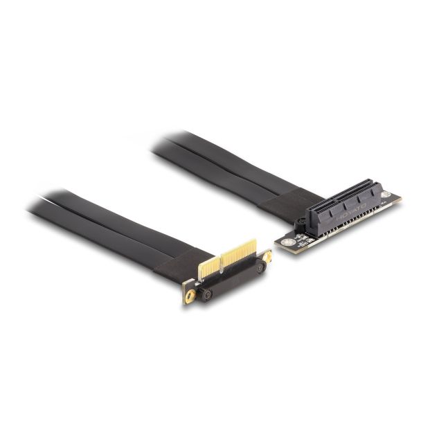 DeLOCK Riser Card PCI Express x4 male 90° angled to x4 slot 90° angled with cable 60 cm