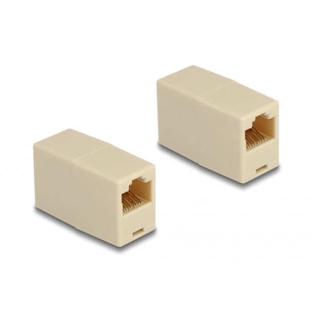 DeLOCK Adapter RJ45 jack to RJ45 jack UTP beige