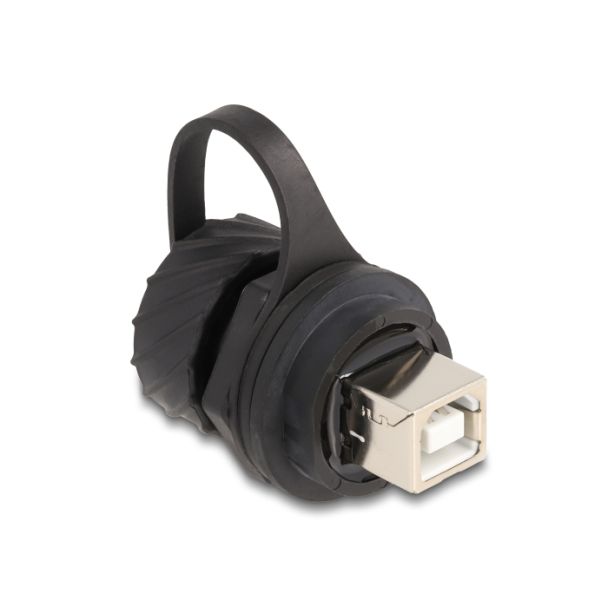 DeLOCK Cavo Connettore USB 2.0 Tipo-B da femmina per femmina per installazione con baionetta cappuccio protettivo IP68 antipolvere e impermeabile nero