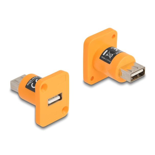 DeLOCK D-Type Module USB 2.0 Type-A female to female orange