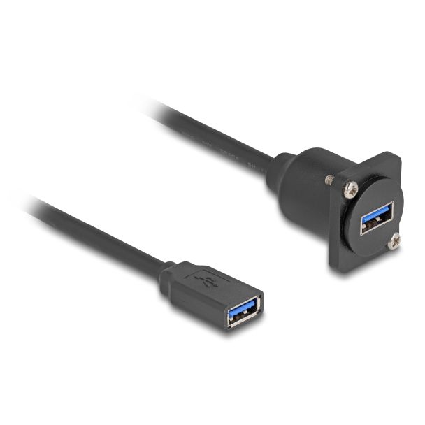 DeLOCK Tipo-D Cavo USB 5 Gbps Tipo-A femmina per Tipo-A femmina nero da 20 cm