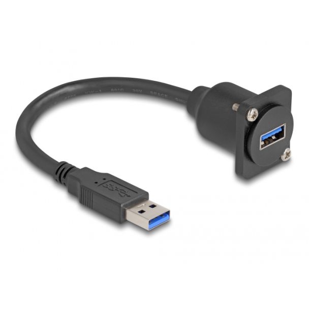 DeLOCK Tipo-D Cavo USB 5 Gbps Tipo-A maschio per Tipo-A femmina nero da 20 cm