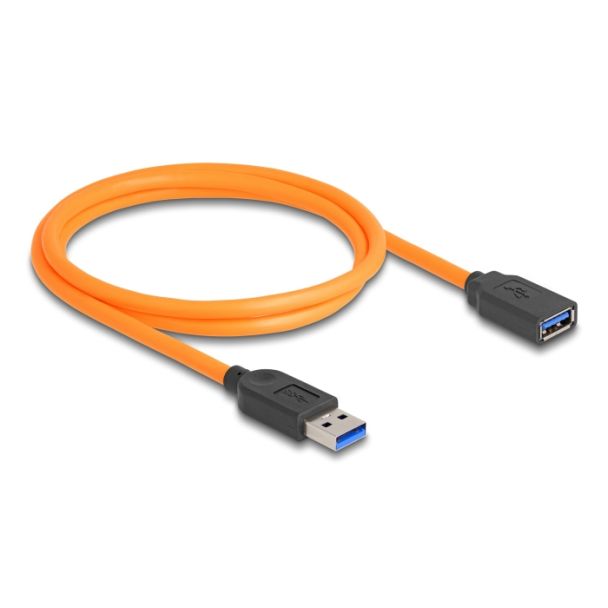 DeLOCK Cavo USB 5 Gbps da USB Tipo-A maschio per USB Tipo-A femmina per riprese in tethering da 1 m arancione