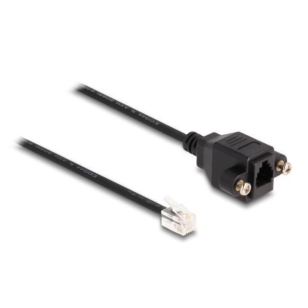 DeLOCK Cable RJ10 plug to RJ10 jack for installation 30 cm black