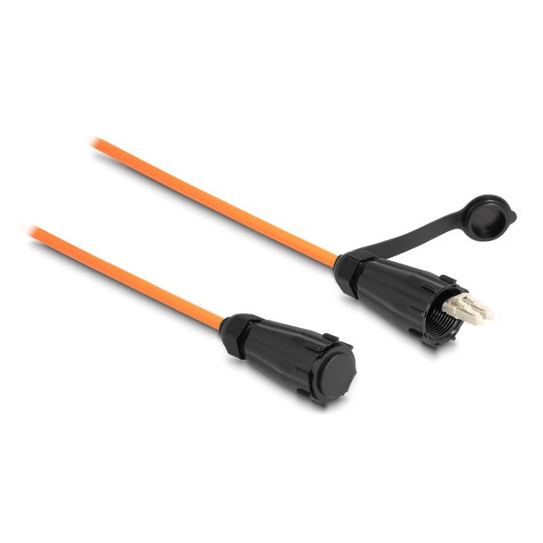 DeLOCK Optical fiber cable LC Duplex to LC Duplex with protective cap multi-mode OM2 IP68 dust and waterproof 3 m