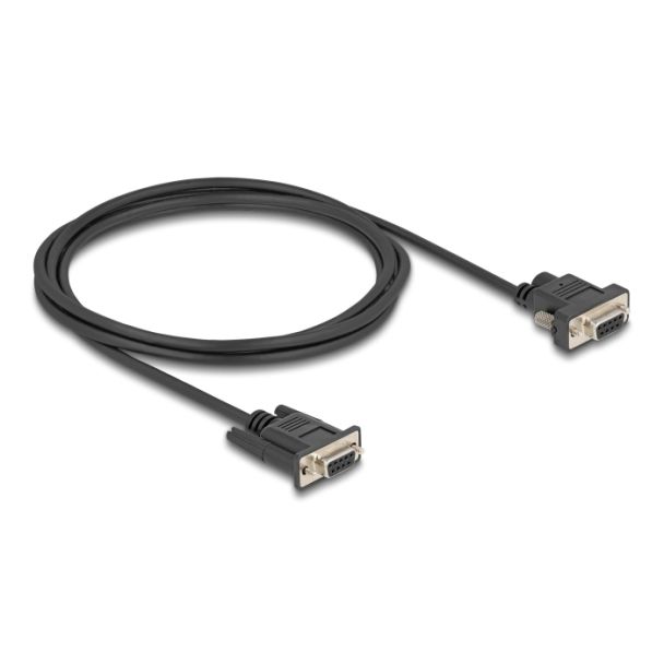 DeLOCK Cavo seriale RS-232 da D-Sub9 femmina a D-Sub9 femmina Connessione di alimentazione al pin 9 da 2 m