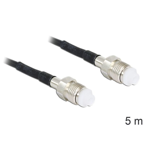 DeLOCK 88595 coaxial cable RG-174 5 m FME Black