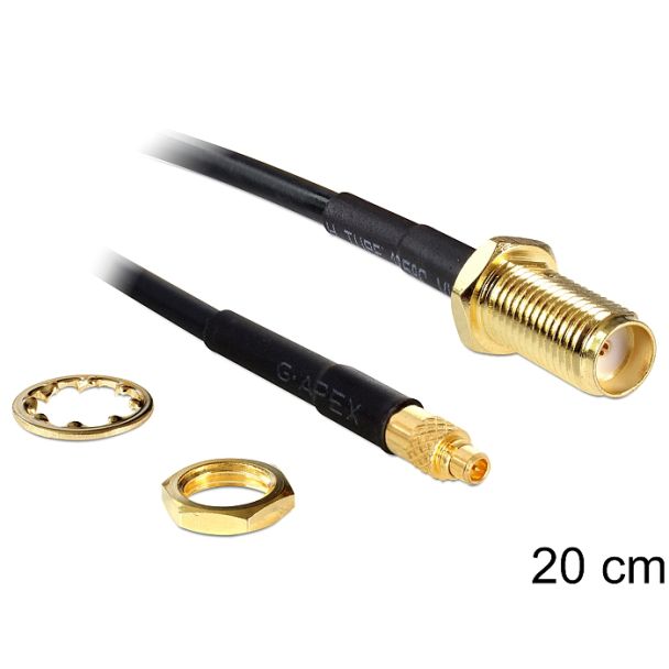 DeLOCK 88580 coaxial cable 0.2 m SMA MMCX Black