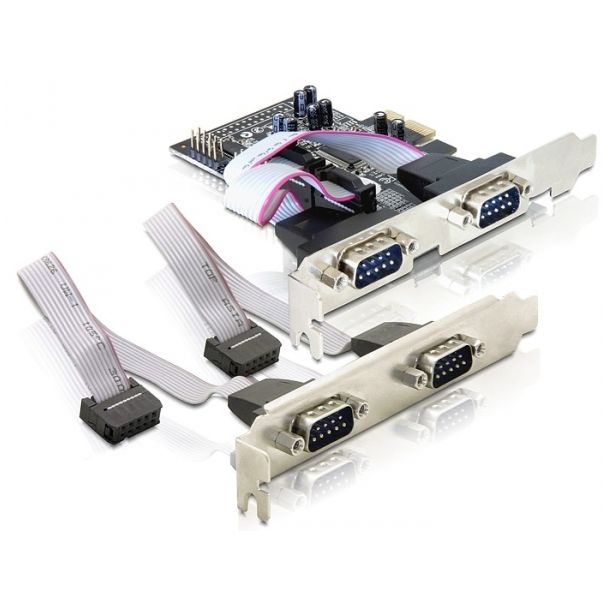 DeLOCK 4 x serial PCI Express card scheda di interfaccia e adattatore