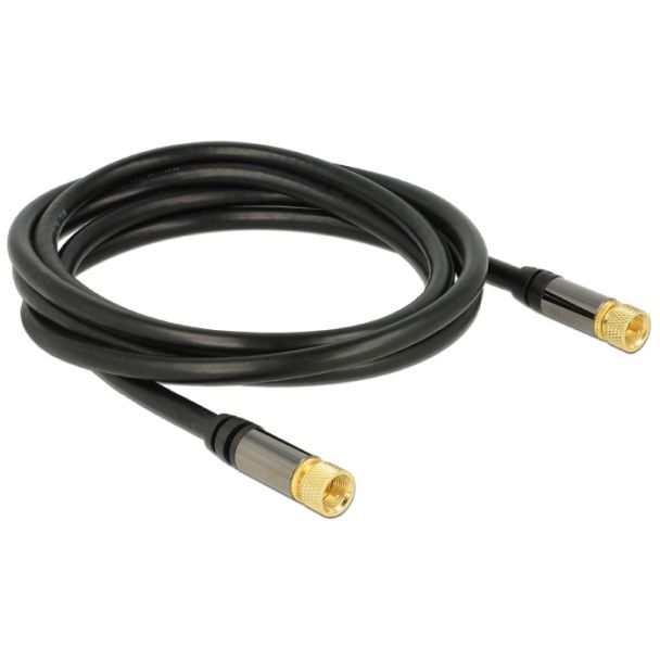 DeLOCK 88919 coaxial cable RG-6/U 2 m F Black