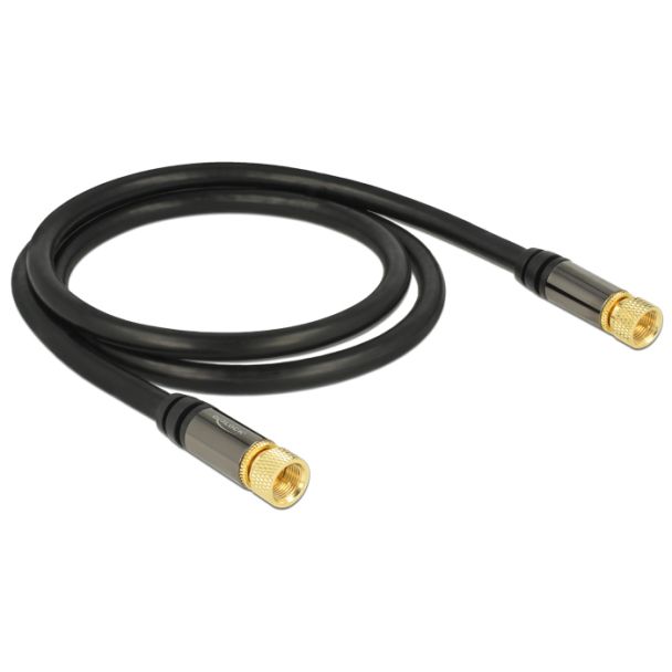 DeLOCK 88918 coaxial cable RG-6/U 1 m F Black